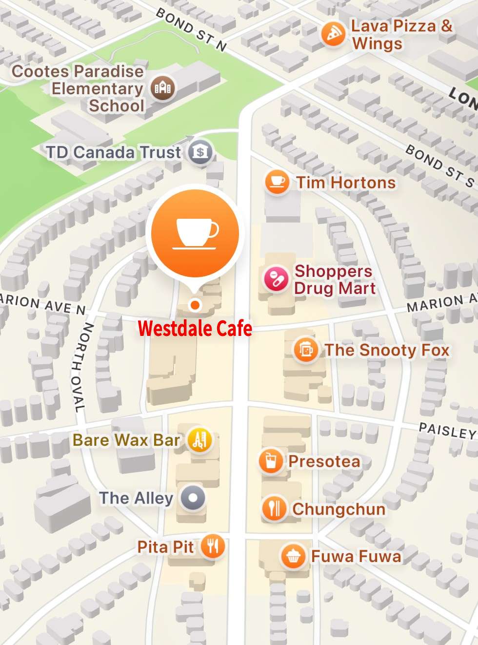 Map to Westdale Café