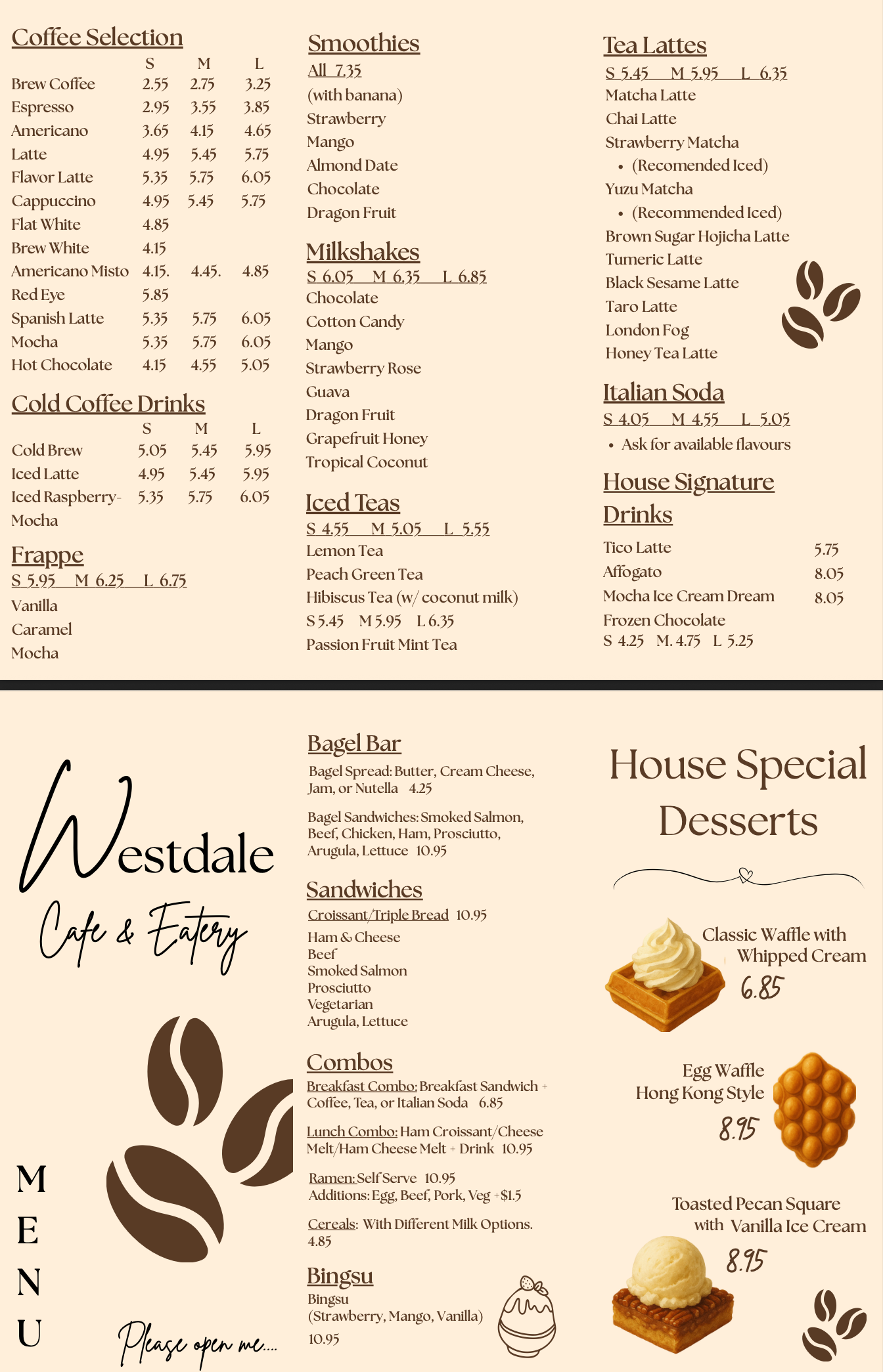 Westdale Café Menu